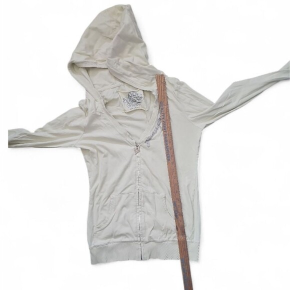 Guess Vintage 100% Cotton Zip-Up Hoodie Jacket Women’s M Butter Yellow Y2K Style - Picture 8 of 13